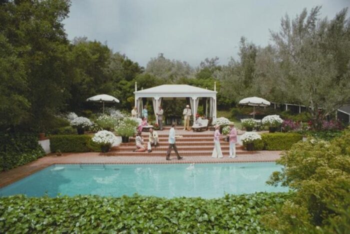 slim aarons poolside drinks estate stamped photographic print 1975 2020s 2086