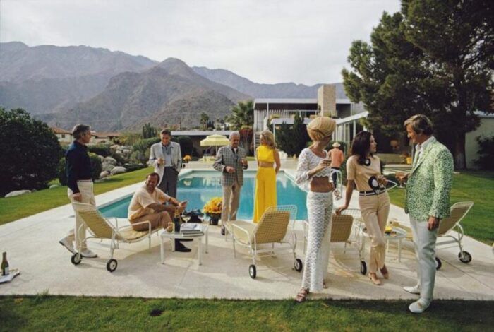 slim aarons poolside party 1970s 2020s estate print 6657