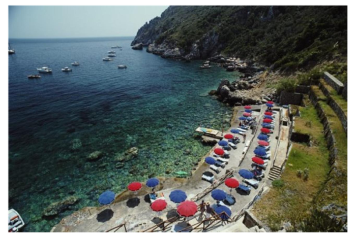 slim aarons porto ercole beach estate stamped photographic print 1991 2020s 2040