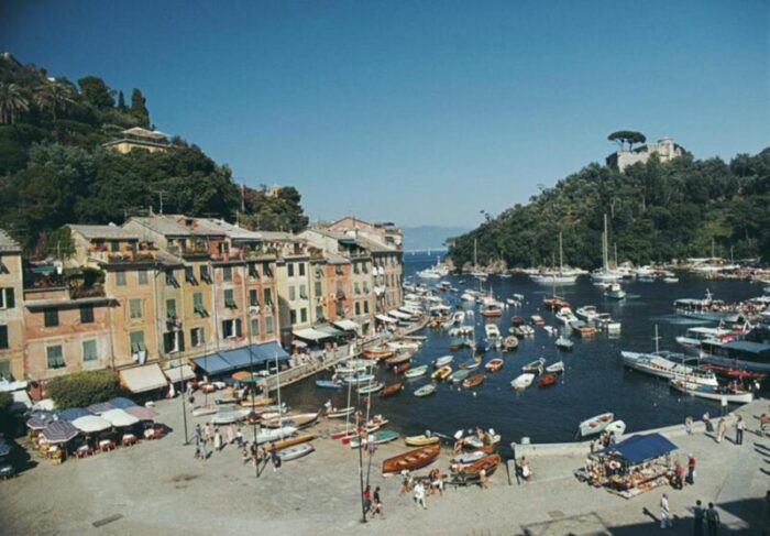 slim aarons portofino harbour 1977 estate stamped photographic print 0245