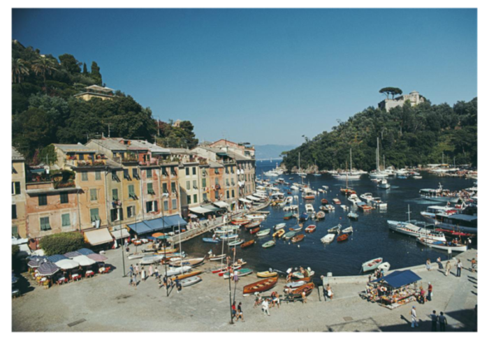 slim aarons portofino harbour 1977 estate stamped photographic print 3545