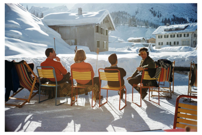 slim aarons relaxing in lech estate stamped photographic print 1960 2020s 3999