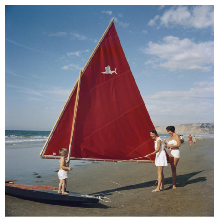 slim aarons sailboat in san diego estate stamped photographic print 1960 2020s 5582