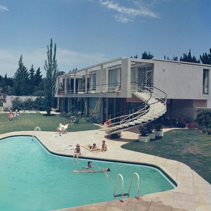 slim aarons south africa swimming pool estate stamped photographic print 1958 2020s 3704