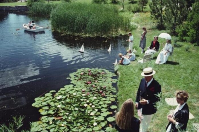 slim aarons summer picnic estate stamped photographic print 1990 2020s 1230