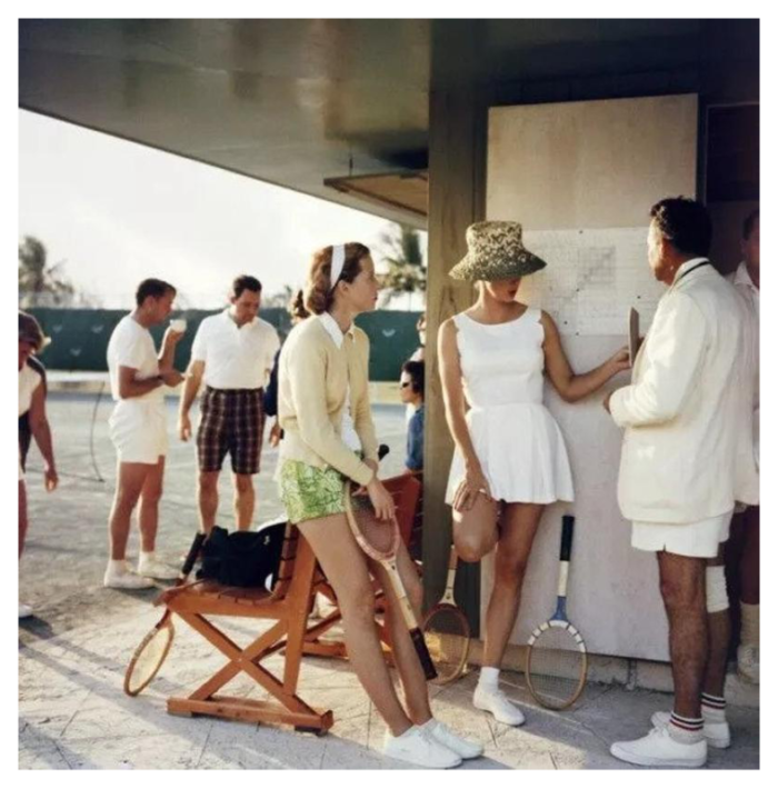 slim aarons tennis in the bahamas 1957 estate stamped photographic print 6038