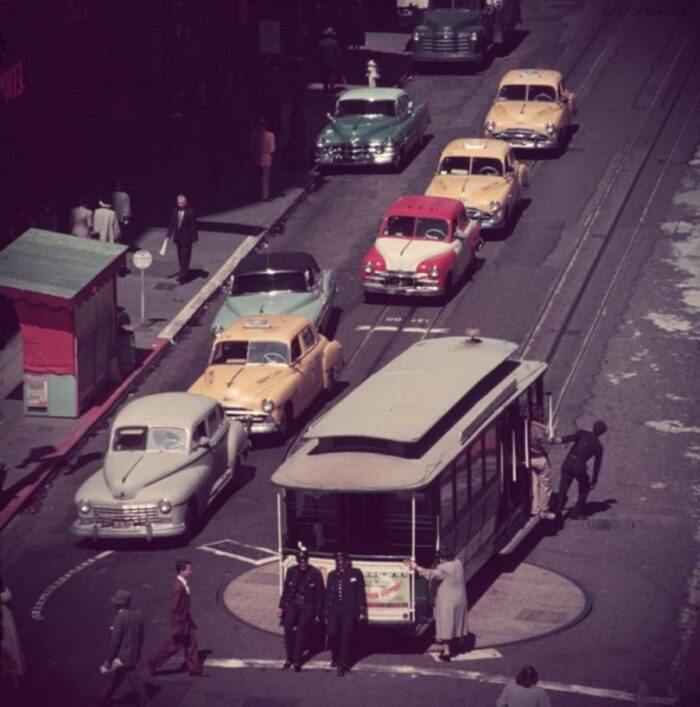 slim aarons tram turntable estate stamped photographic print 1960 2020s 8787 scaled