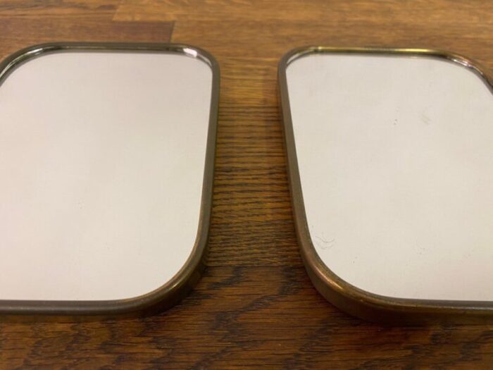 small italian brass framed mirrors 1950s set of 2 5