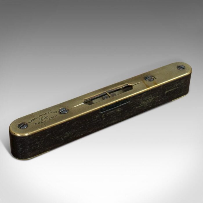 small vintage english rosewood and brass spirit level from e preston sons 1930s 1