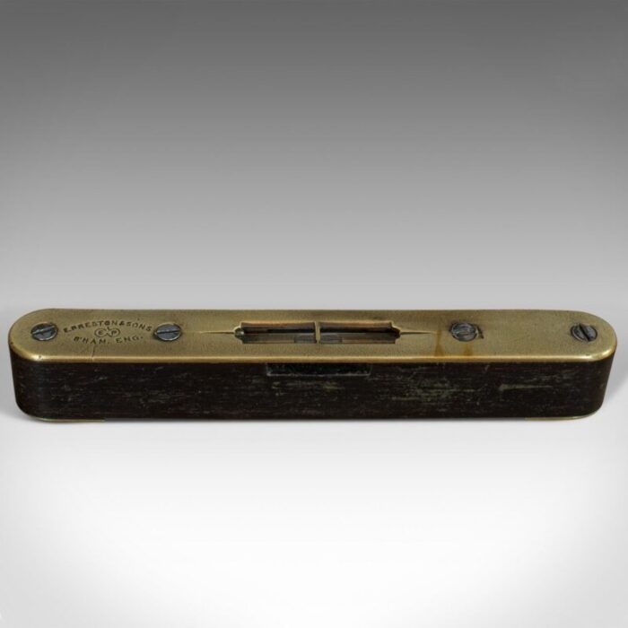 small vintage english rosewood and brass spirit level from e preston sons 1930s 2