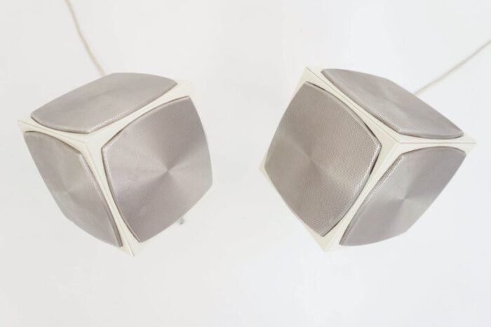 space age table speakers from grundig 1960s set of 2 2