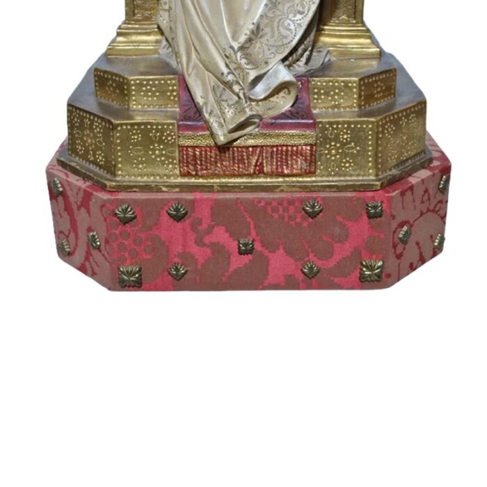 spanish sacred heart of jesus sitting on the throne with gold leaf by christian olot art imagery house 19th century 7