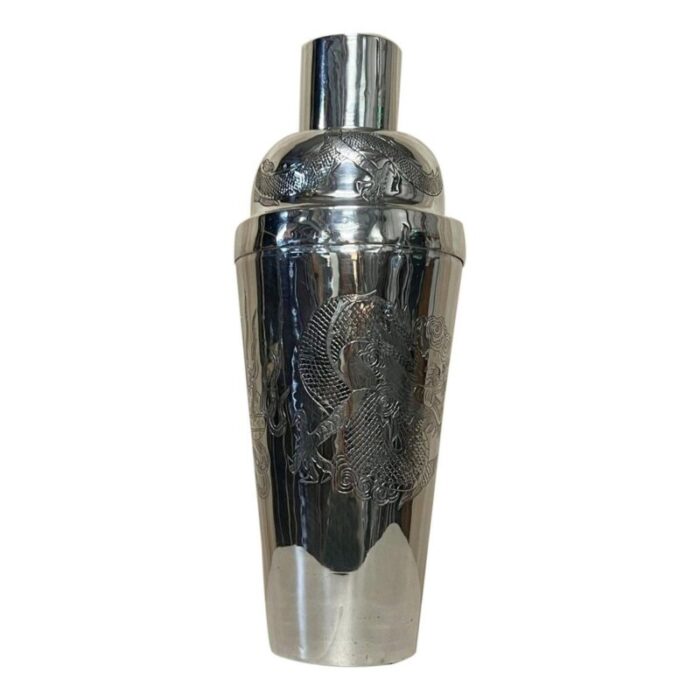 sterling silver dragon cocktail shaker 1900s 1