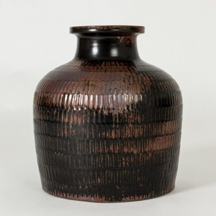 stoneware floor vase by stig lindberg for gustavsberg 1960s 1