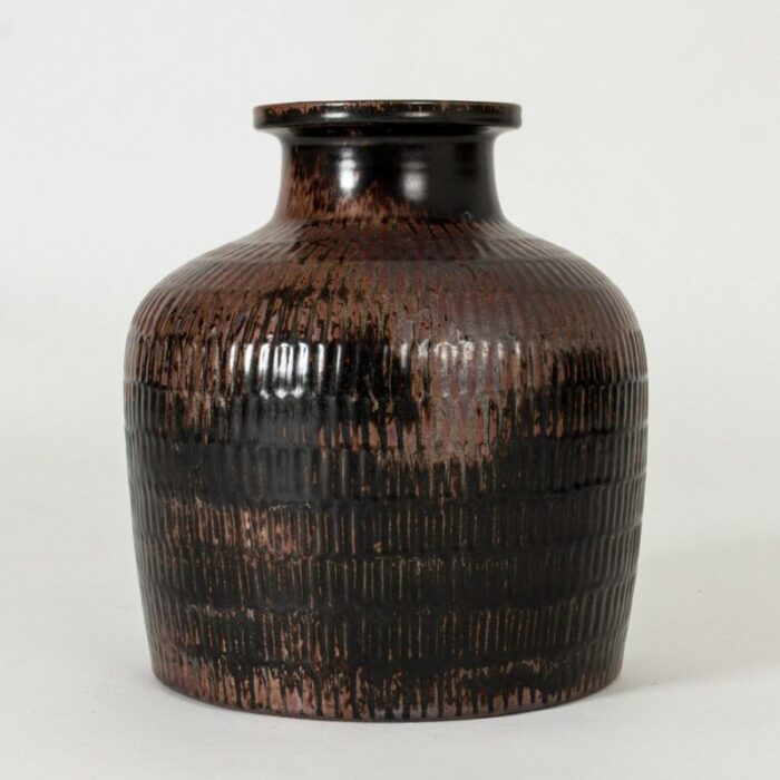 stoneware floor vase by stig lindberg for gustavsberg 1960s 2