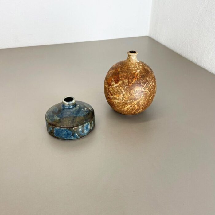 studio pottery sculptural objects by gerhard liebenthron germany 1970s set of 2 2