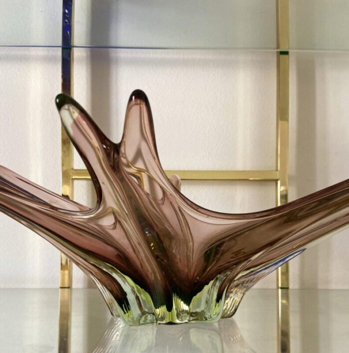 submerged murano glass centerpiece attributed to flavio poli 1960s 2