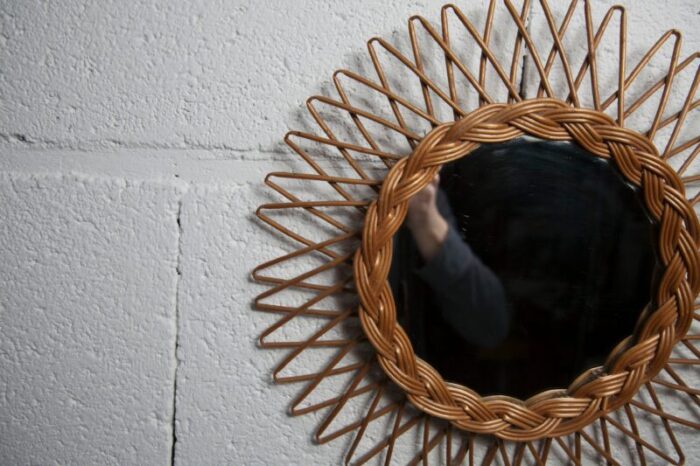 sun rattan mirror 1960 1492