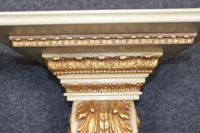 superb pair of gilded creme painted corbels or wall mounted shelves 7453