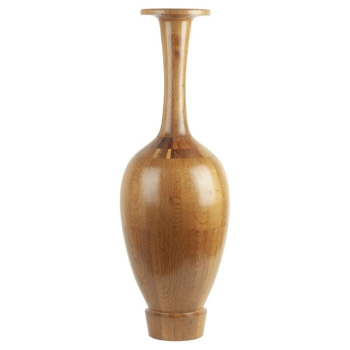 tall wooden vase by maurice bonami for de coene freres 1