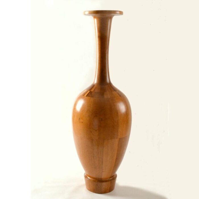 tall wooden vase by maurice bonami for de coene freres 3