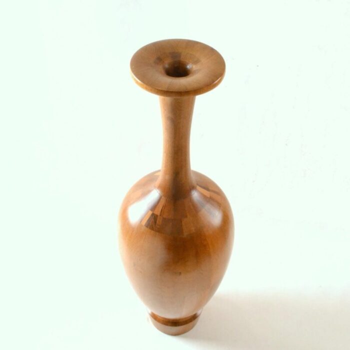 tall wooden vase by maurice bonami for de coene freres 4