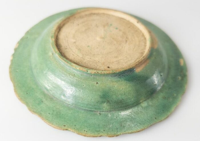 tang style green glazed molded plate 7