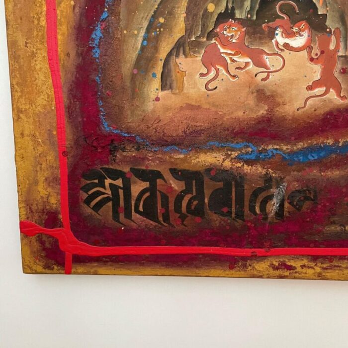 tashi norbu tibetan thanka artwork 1990s oil on canvas 3802