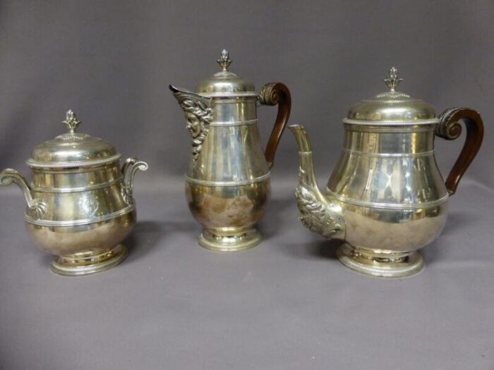 tea coffee service in solid silver by paul canaux set of 3 1