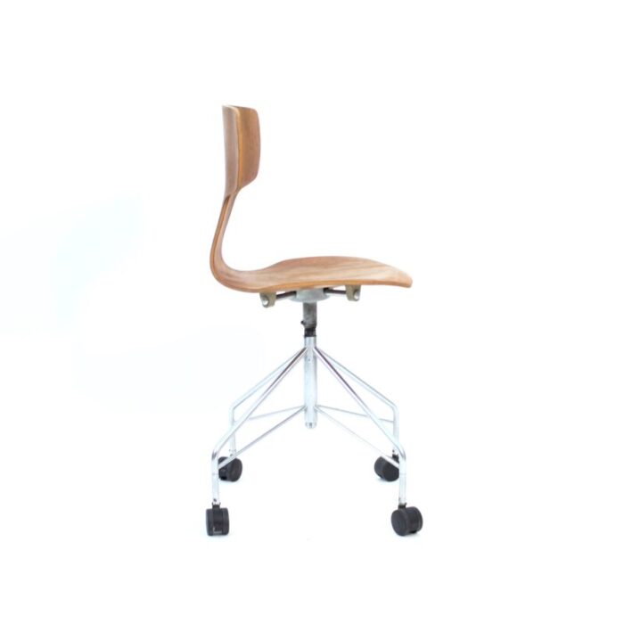 teak swivel desk t chair model 3113 by arne jacobsen for fritz hansen 1963 5730