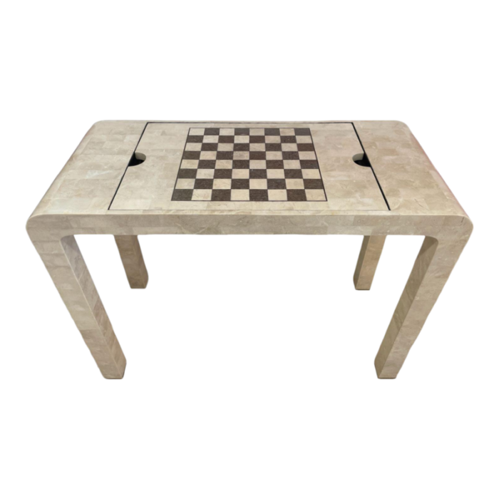 tessellated waterfall game table style of maitland smith 1170