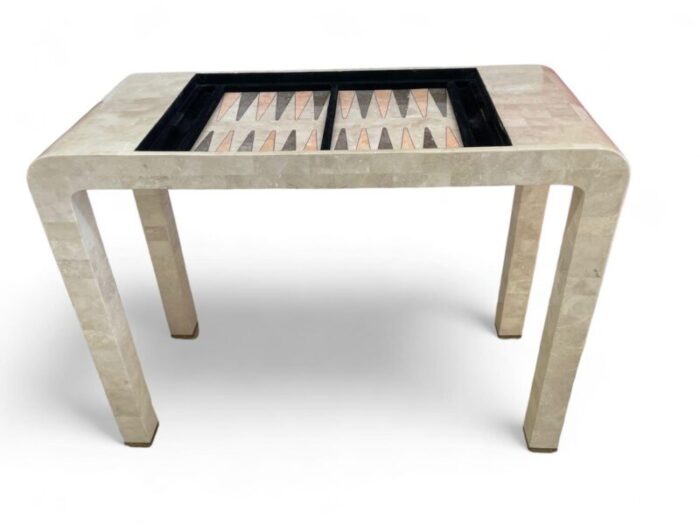 tessellated waterfall game table style of maitland smith 6103