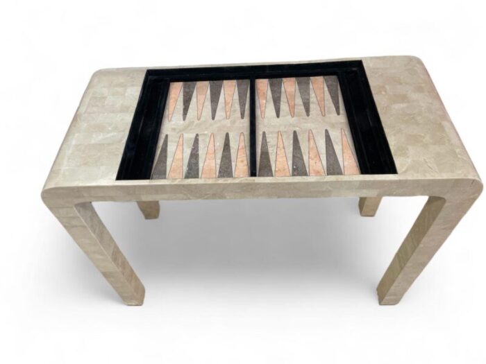 tessellated waterfall game table style of maitland smith 9556