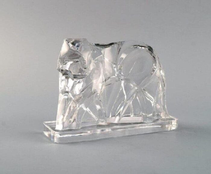 tiger in clear art glass by georges chevalier for baccarat 1925 2