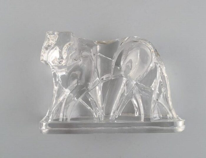 tiger in clear art glass by georges chevalier for baccarat 1925 7