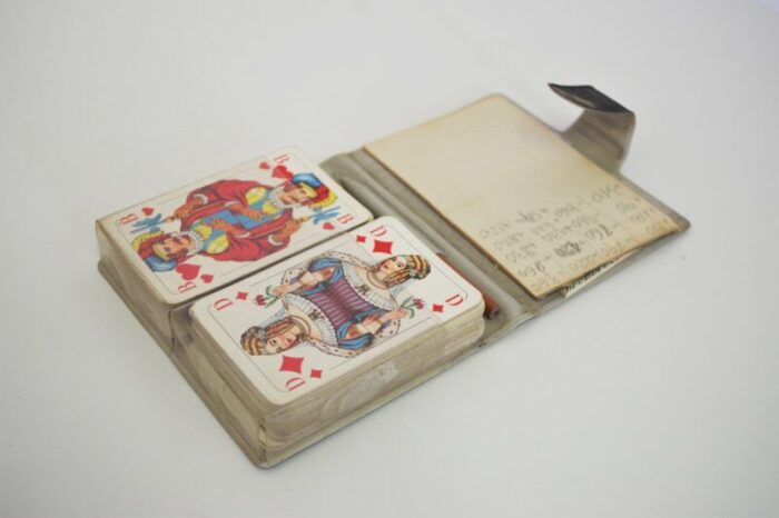 travel notepad with playing cards from schmids munchen spielkarten 1960s 10