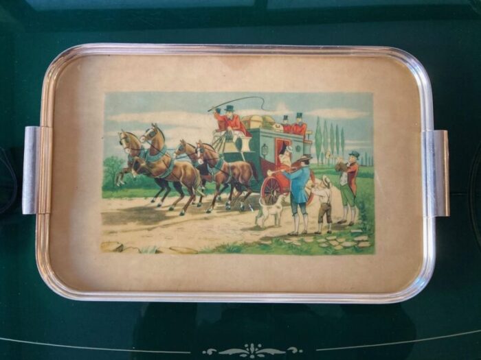 tray with hunting scene 1950s 1