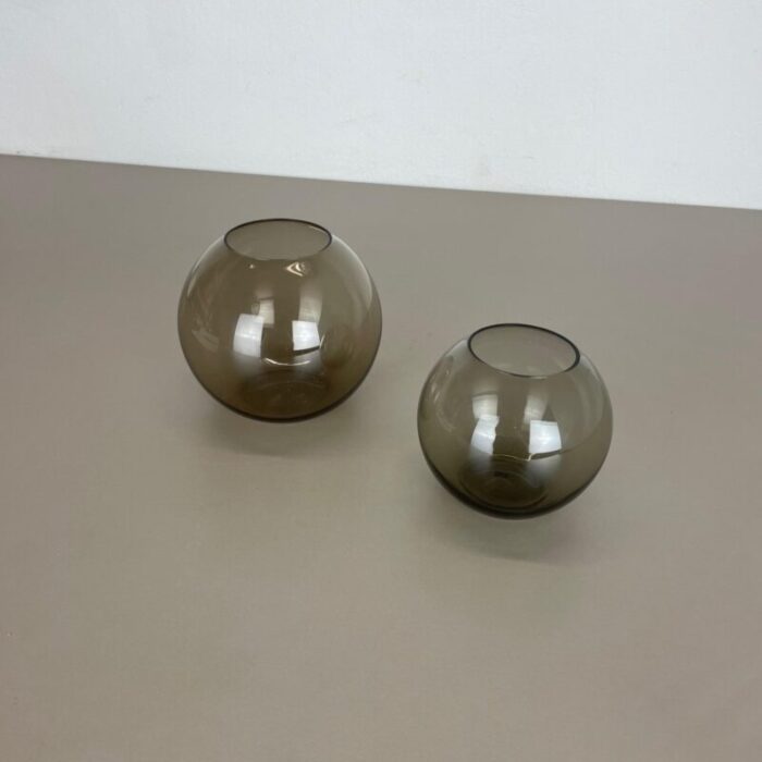 turmalin ball vases by wilhelm wagenfeld for wmf germany 1960s set of 2 4