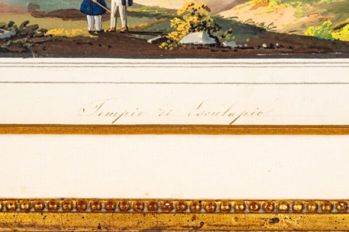 two italian grand tour gouaches of ancient temples a pair 8174