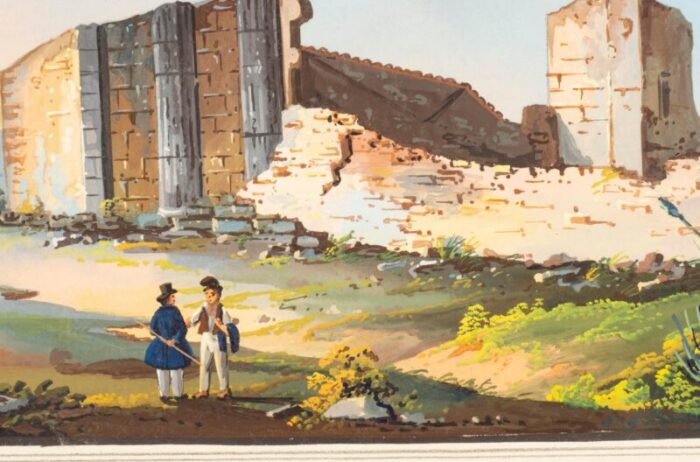 two italian grand tour gouaches of ancient temples a pair 8951