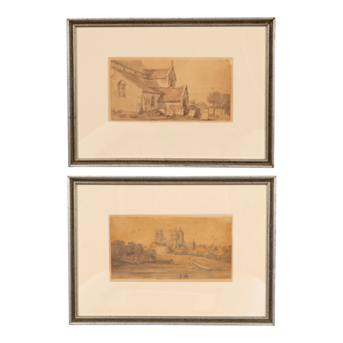 two watercolors by john varley a pair 1511