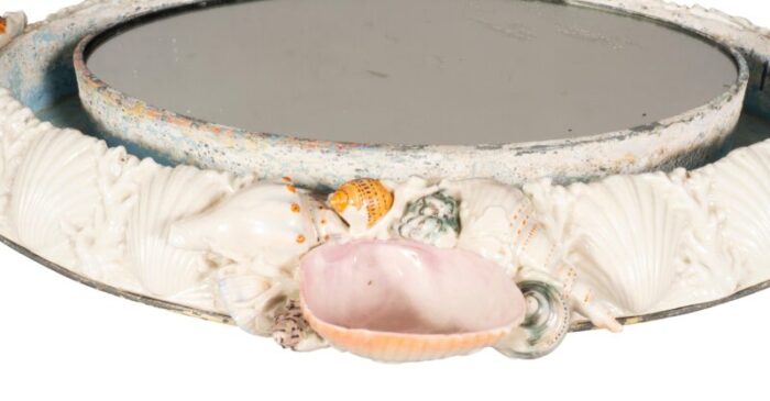 unusual porcelain plateau with sea shell decoration a pair 0446