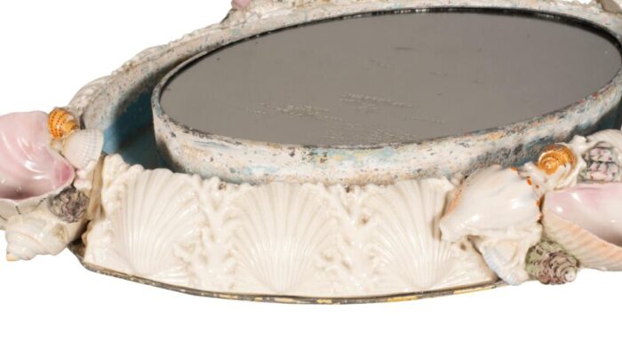 unusual porcelain plateau with sea shell decoration a pair 0556