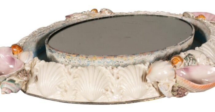 unusual porcelain plateau with sea shell decoration a pair 1796