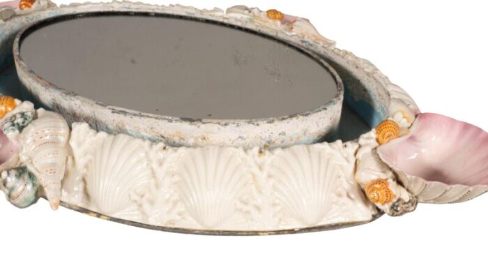 unusual porcelain plateau with sea shell decoration a pair 4404