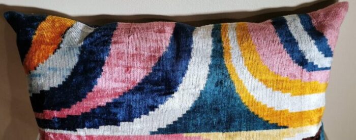 uzbekistan ikat fabric handmade rectangular cushion cover 7