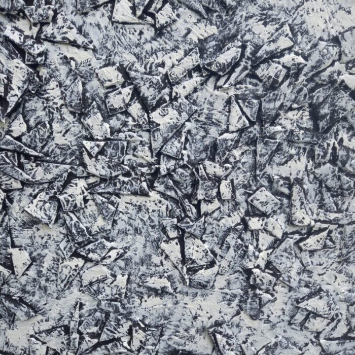 very large 39 x 39 black and white relief abstraction by diane grant 6685