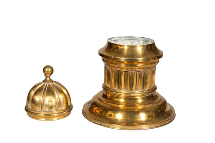 victorian brass temple form match safe 9431