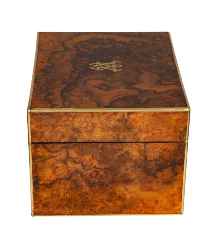 victorian burl walnut gentlemans dressing box 1153