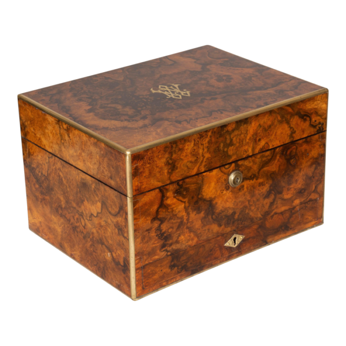 victorian burl walnut gentlemans dressing box 6028